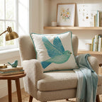 Blue Bird Throw Pillow - Hillcroft Home