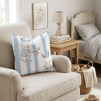 Blue Bunnies Throw Pillow - Hillcroft Home