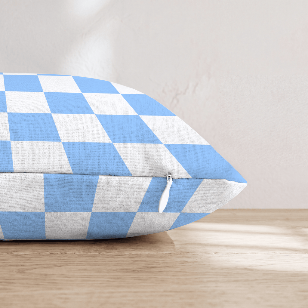 Blue Checkered Throw Pillow - Hillcroft Home