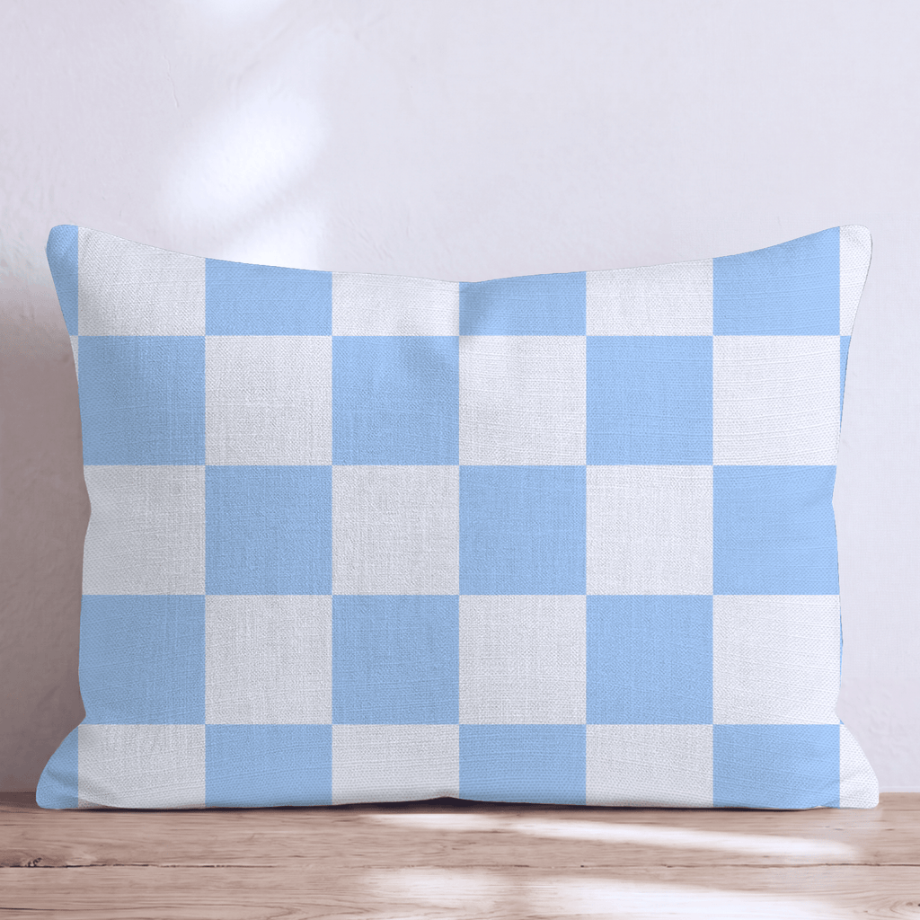 Blue Checkered Throw Pillow - Hillcroft Home