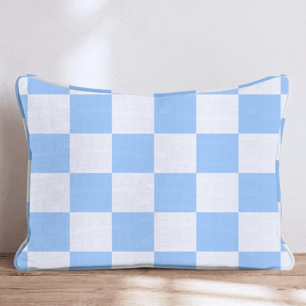 Blue Checkered Throw Pillow - Hillcroft Home