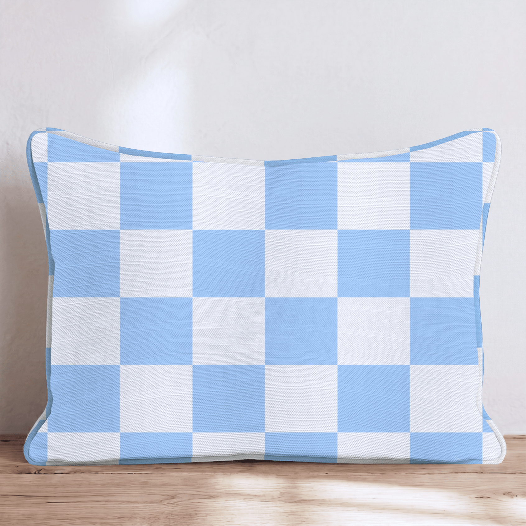 Blue Checkered Throw Pillow - Hillcroft Home