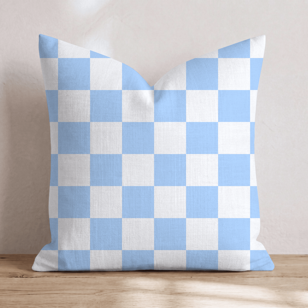 Blue Checkered Throw Pillow - Hillcroft Home