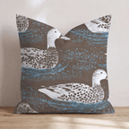Blue Chocolate Ducks Throw Pillow - Hillcroft Home