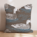 Blue Chocolate Ducks Throw Pillow - Hillcroft Home