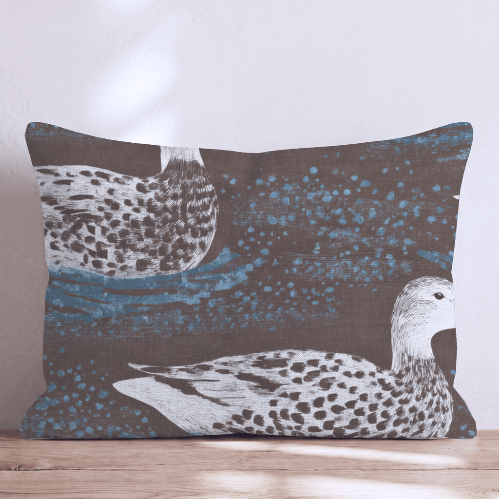 Blue Chocolate Ducks Throw Pillow - Hillcroft Home