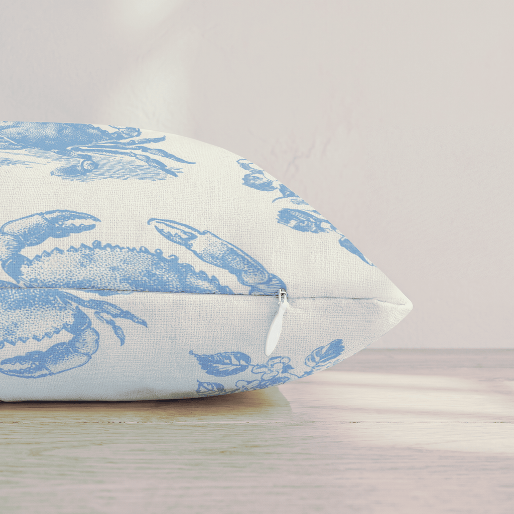 Blue Crab Beach Throw Pillow throw pillow - Hillcroft Home