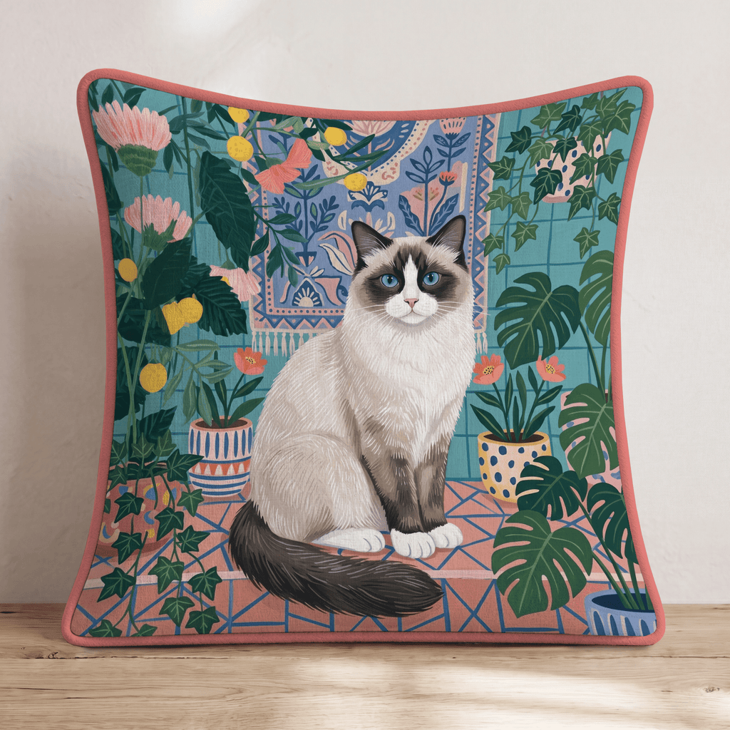 Blue Eyed Botanical Throw Pillow - Hillcroft Home