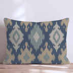 Blue Garden Ikat Throw Pillow - Hillcroft Home