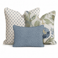 Blue Garden Thistle Navy Trio Throw Pillow Bundle throw pillow - Hillcroft Home