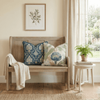 Blue Garden Thistle Throw Pillow - Hillcroft Home