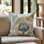 Blue Garden Thistle Throw Pillow throw pillow - Hillcroft Home