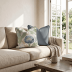 Blue Garden Thistle Throw Pillow - Hillcroft Home