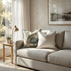 Blue Garden Thistle Throw Pillow - Hillcroft Home