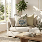 Blue Garden Thistle Throw Pillow - Hillcroft Home