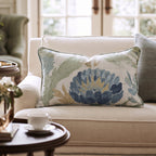 Blue Garden Thistle Throw Pillow throw pillow - Hillcroft Home