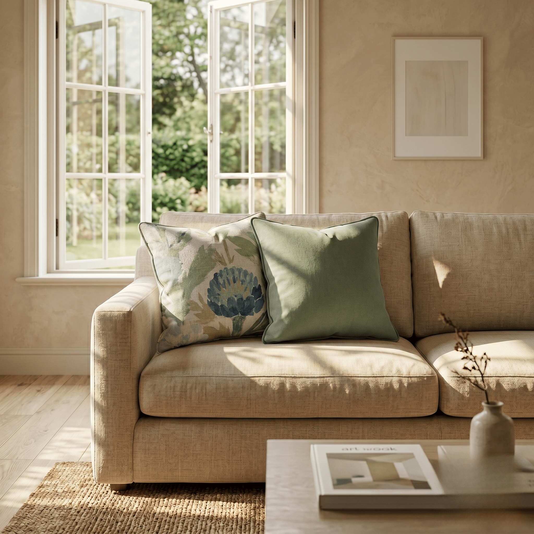 Blue Garden Thistle Throw Pillow - Hillcroft Home