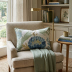 Blue Garden Thistle Throw Pillow - Hillcroft Home