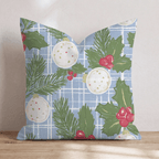 Blue Gingham Ornaments Throw Pillow - Hillcroft Home