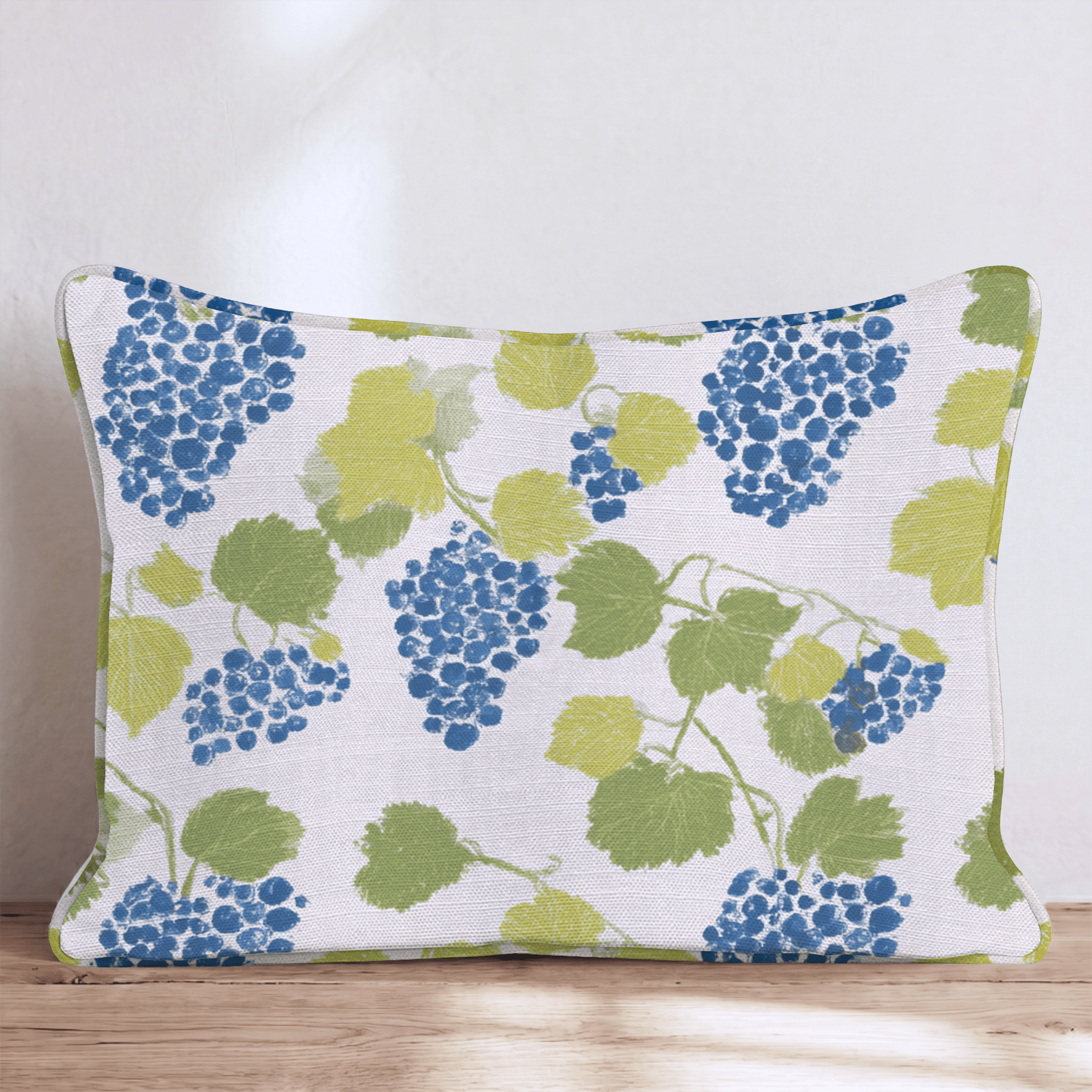 Blue Grapevine Throw Pillow - Hillcroft Home