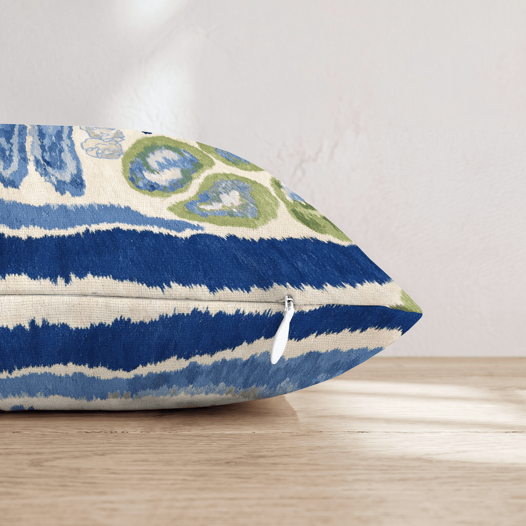 Blue Green Abstract Throw Pillow - Hillcroft Home