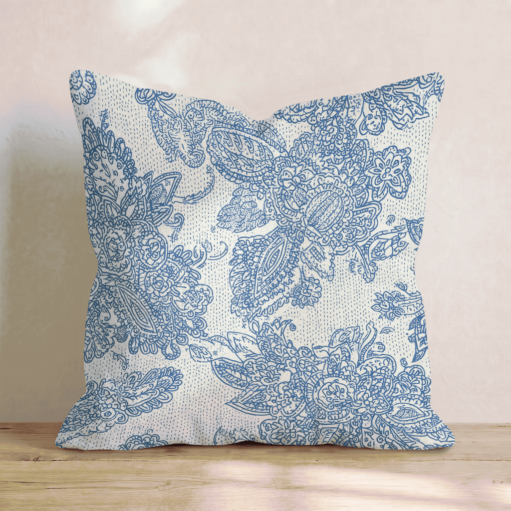 Blue Lace Throw Pillow - Hillcroft Home