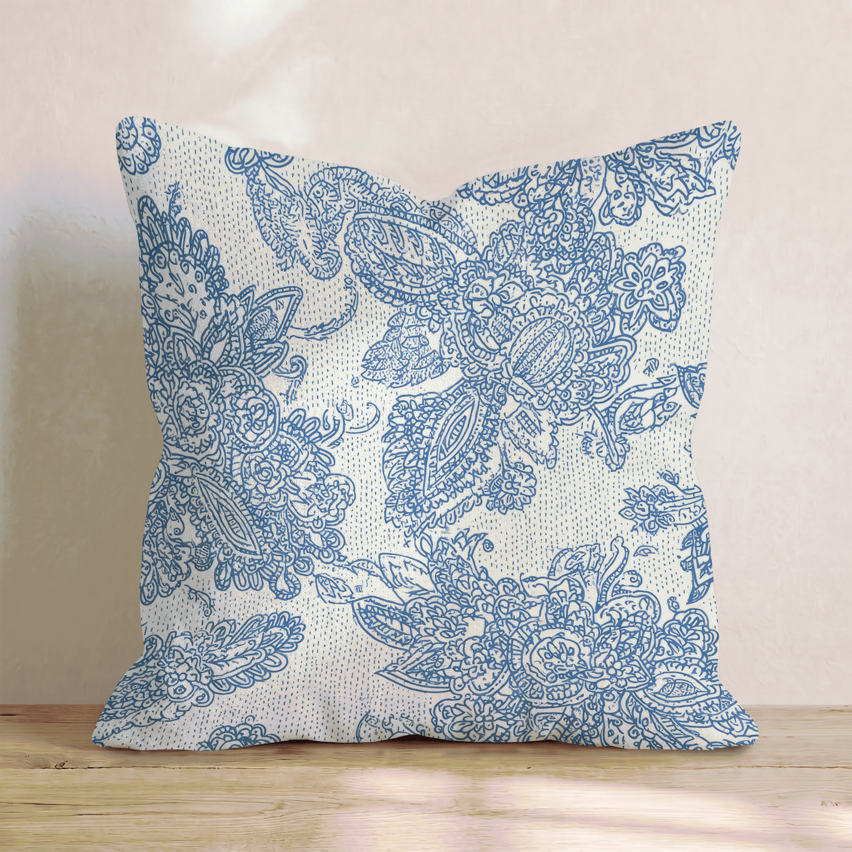 Blue Lace Throw Pillow - Hillcroft Home