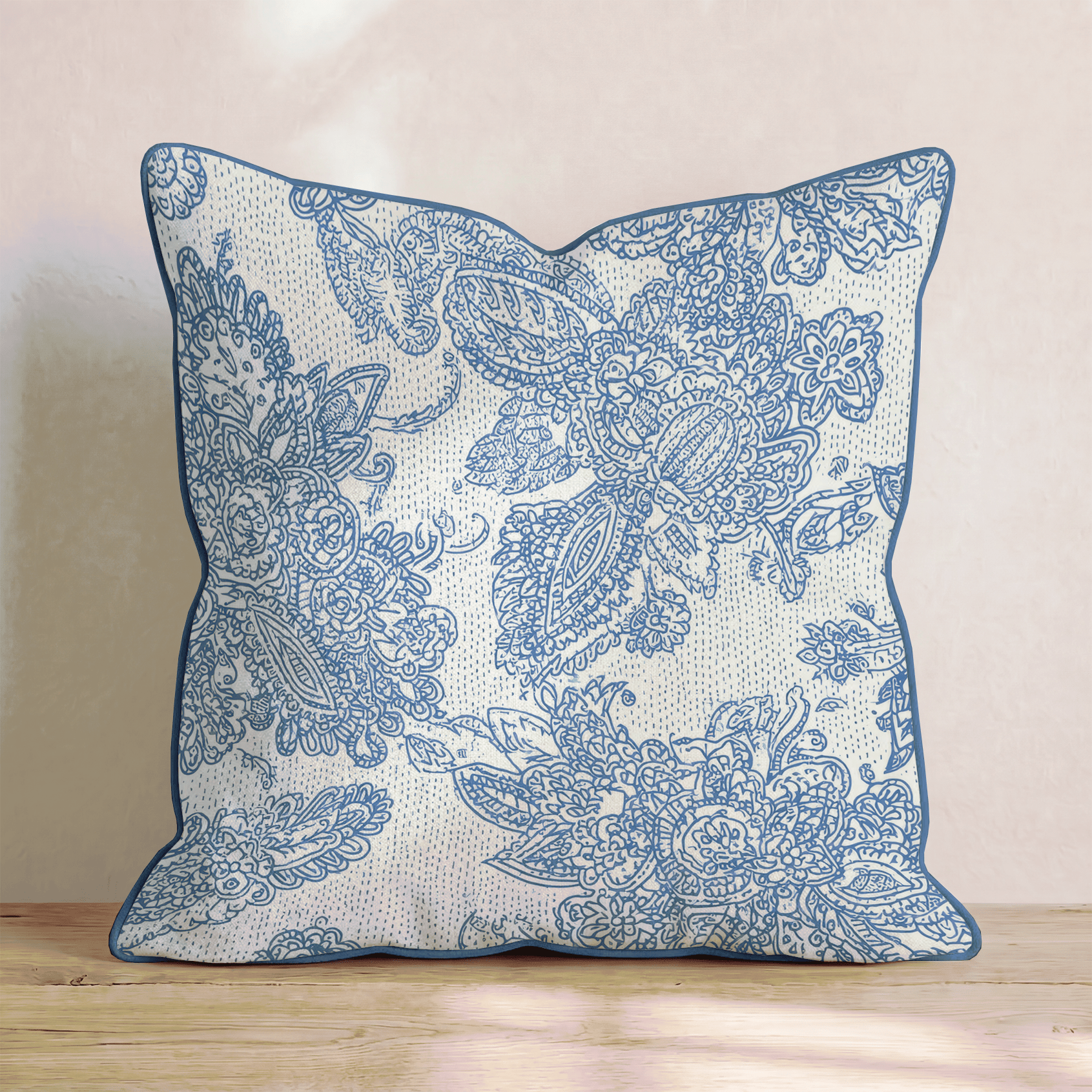 Blue Lace Throw Pillow - Hillcroft Home