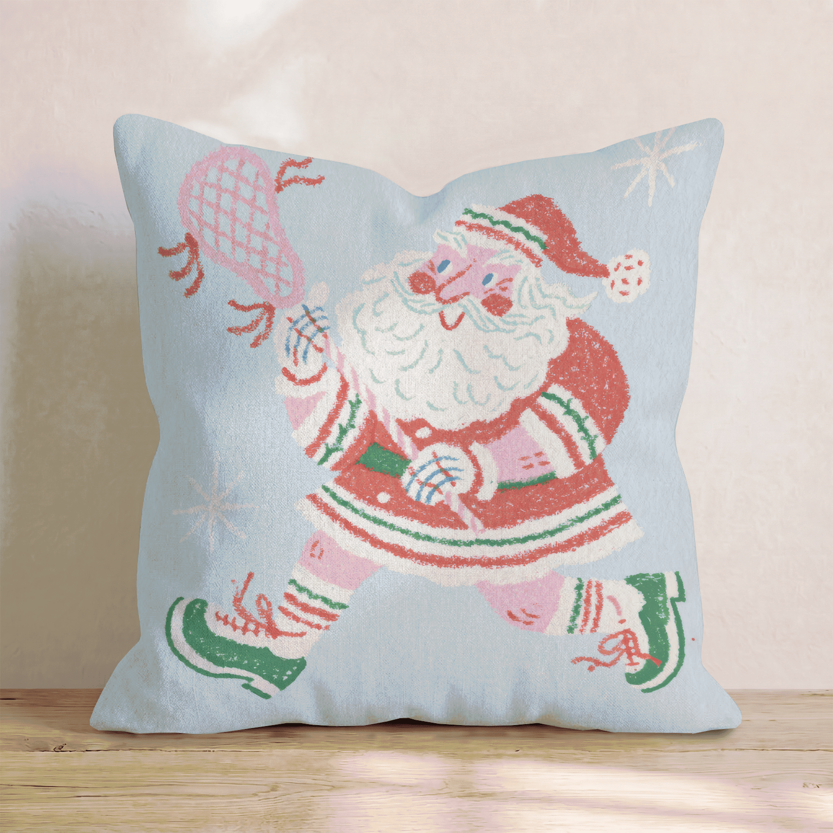 Blue Lacrosse Dash Throw Pillow - Hillcroft Home