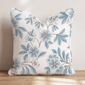 Blue Mistletoe Bloom Throw Pillow throw pillow - Hillcroft Home
