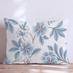 Blue Mistletoe Bloom Throw Pillow throw pillow - Hillcroft Home