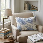 Blue Ocean Toile Throw Pillow - Hillcroft Home