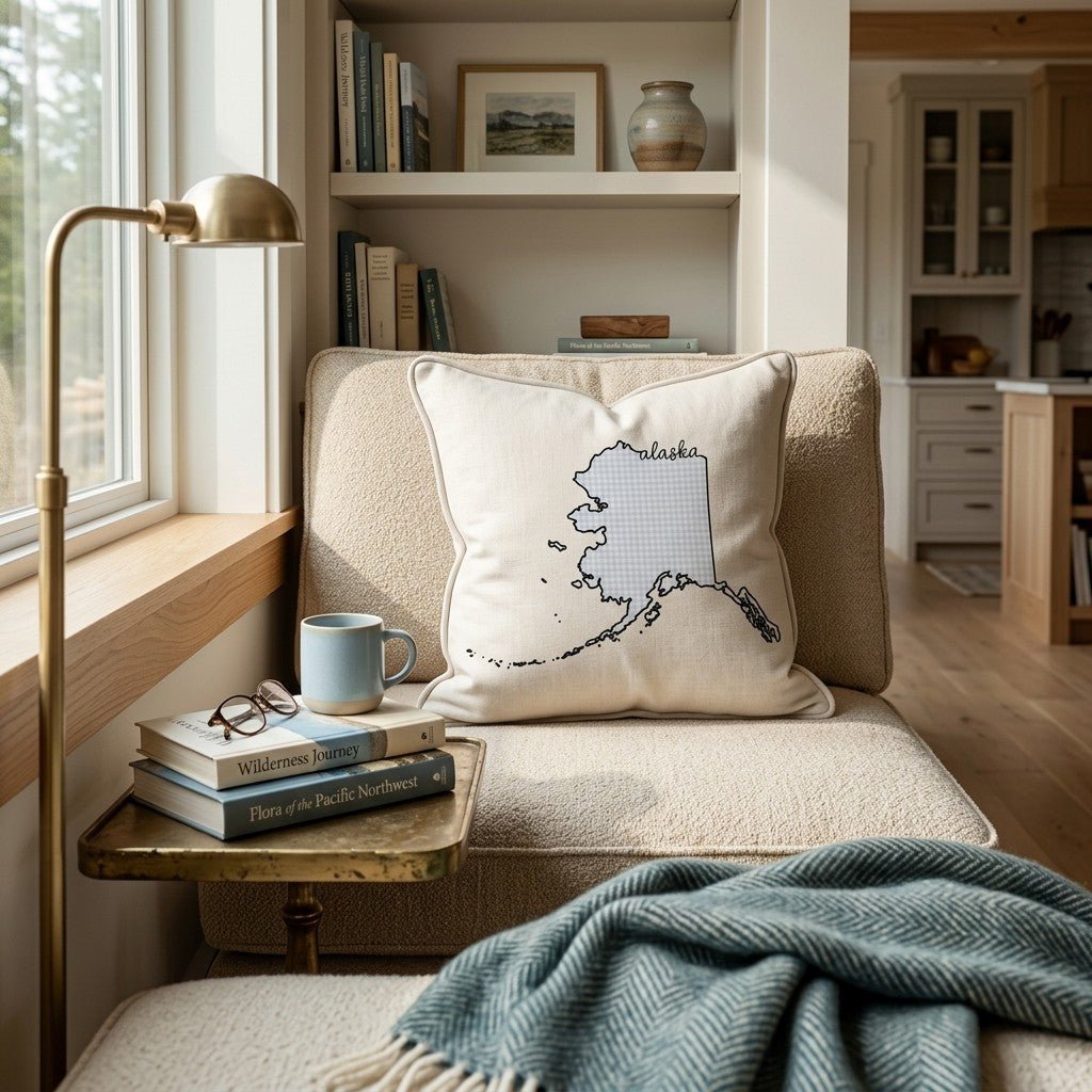 Blue Plaid Alaska Throw Pillow - Hillcroft Home