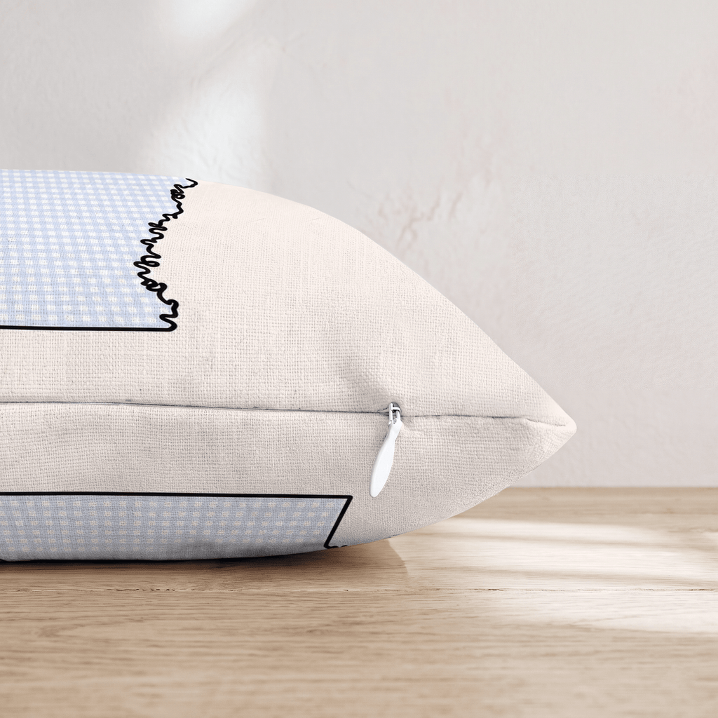 Blue Plaid Arkansas Throw Pillow - Hillcroft Home
