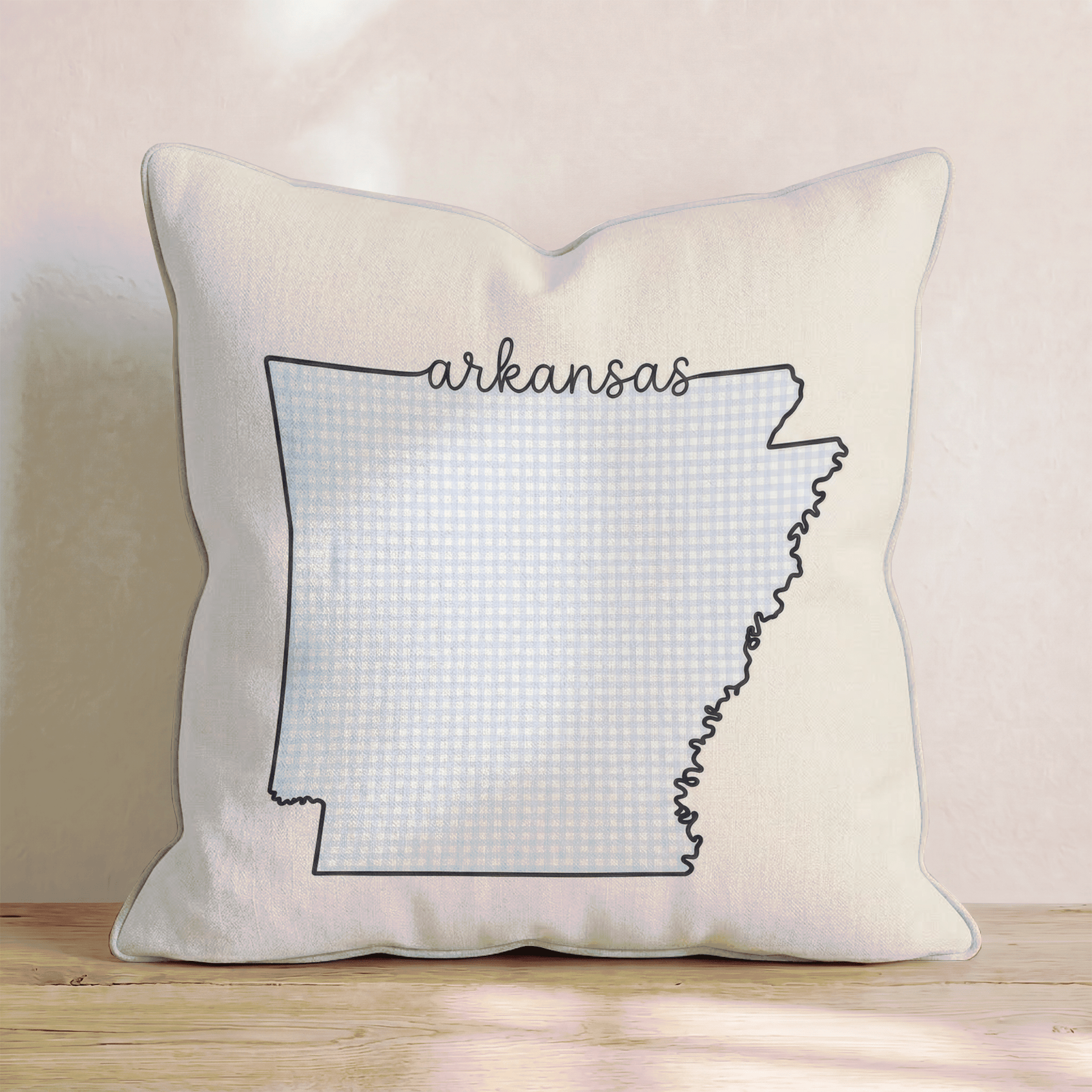 Blue Plaid Arkansas Throw Pillow - Hillcroft Home