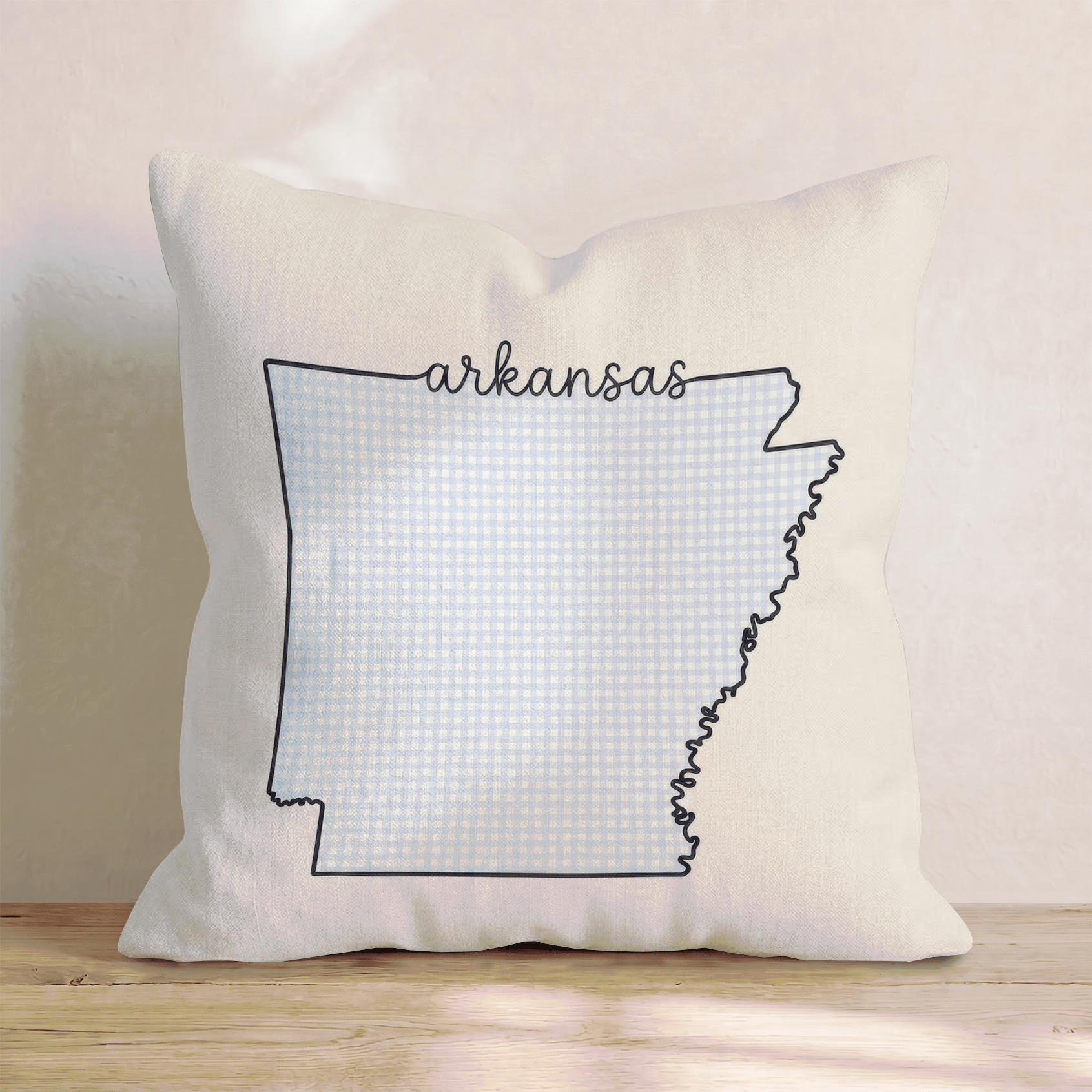 Blue Plaid Arkansas Throw Pillow - Hillcroft Home