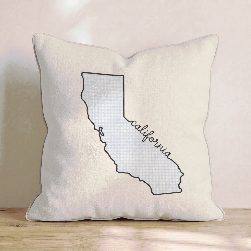 Blue Plaid California Throw Pillow - Hillcroft Home