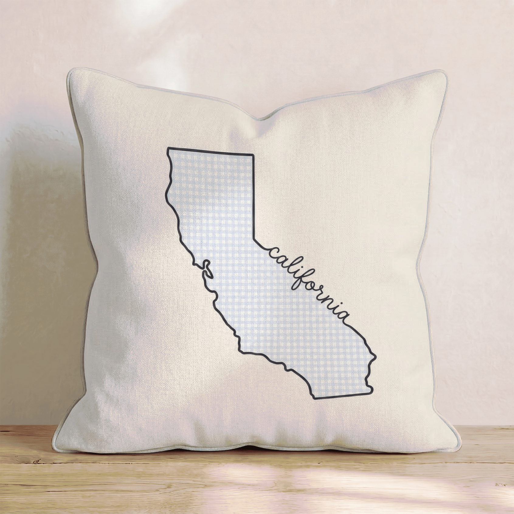 Blue Plaid California Throw Pillow - Hillcroft Home