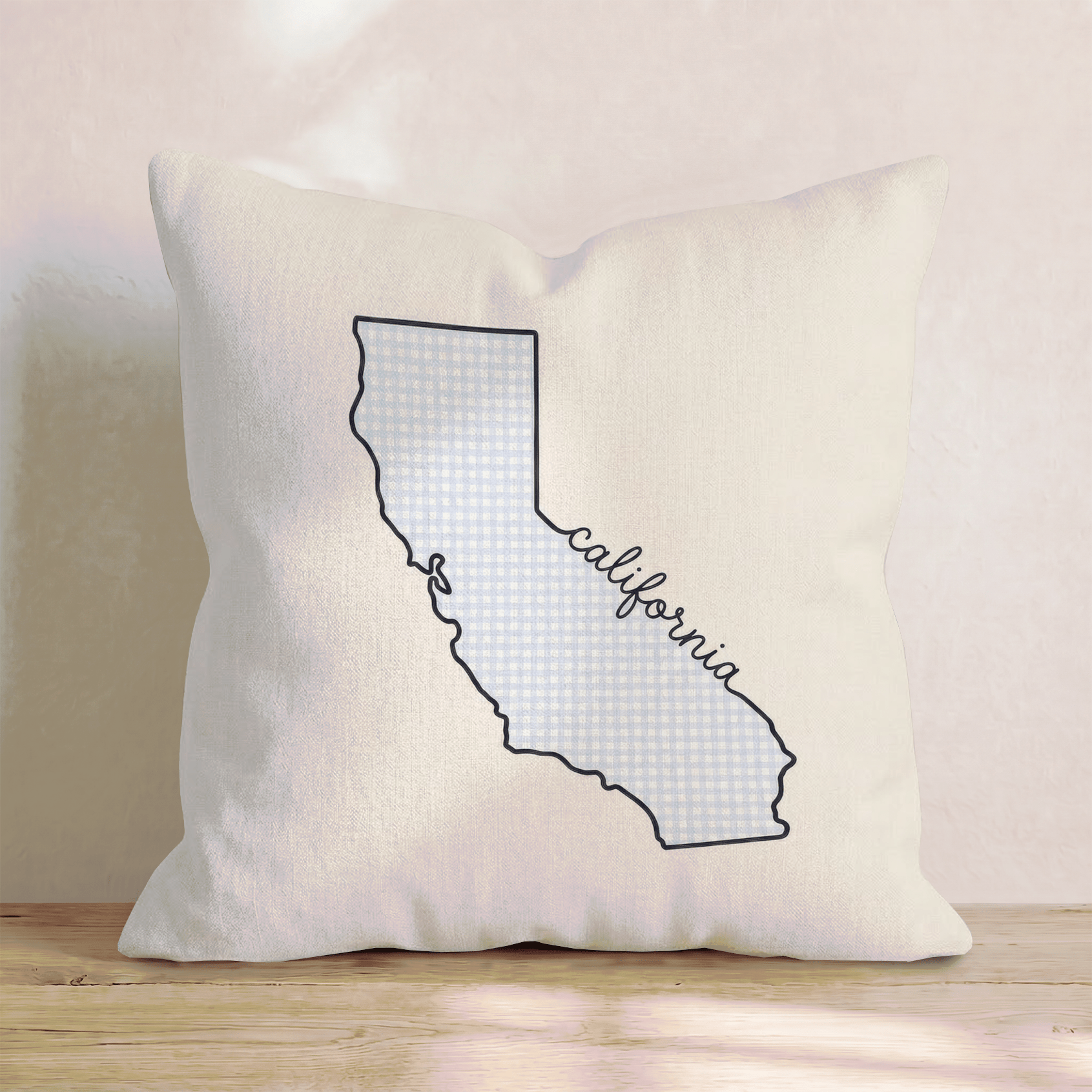 Blue Plaid California Throw Pillow - Hillcroft Home