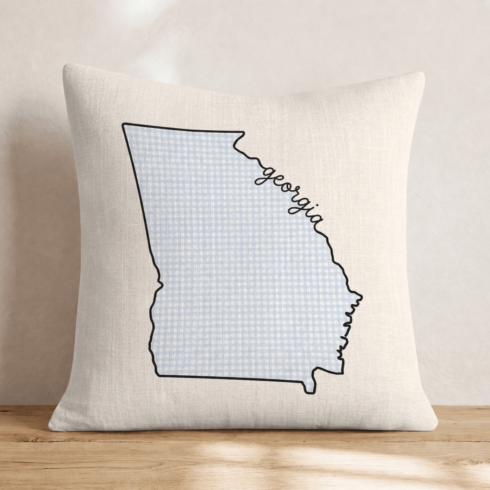 Blue Plaid Georgia Throw Pillow - Hillcroft Home