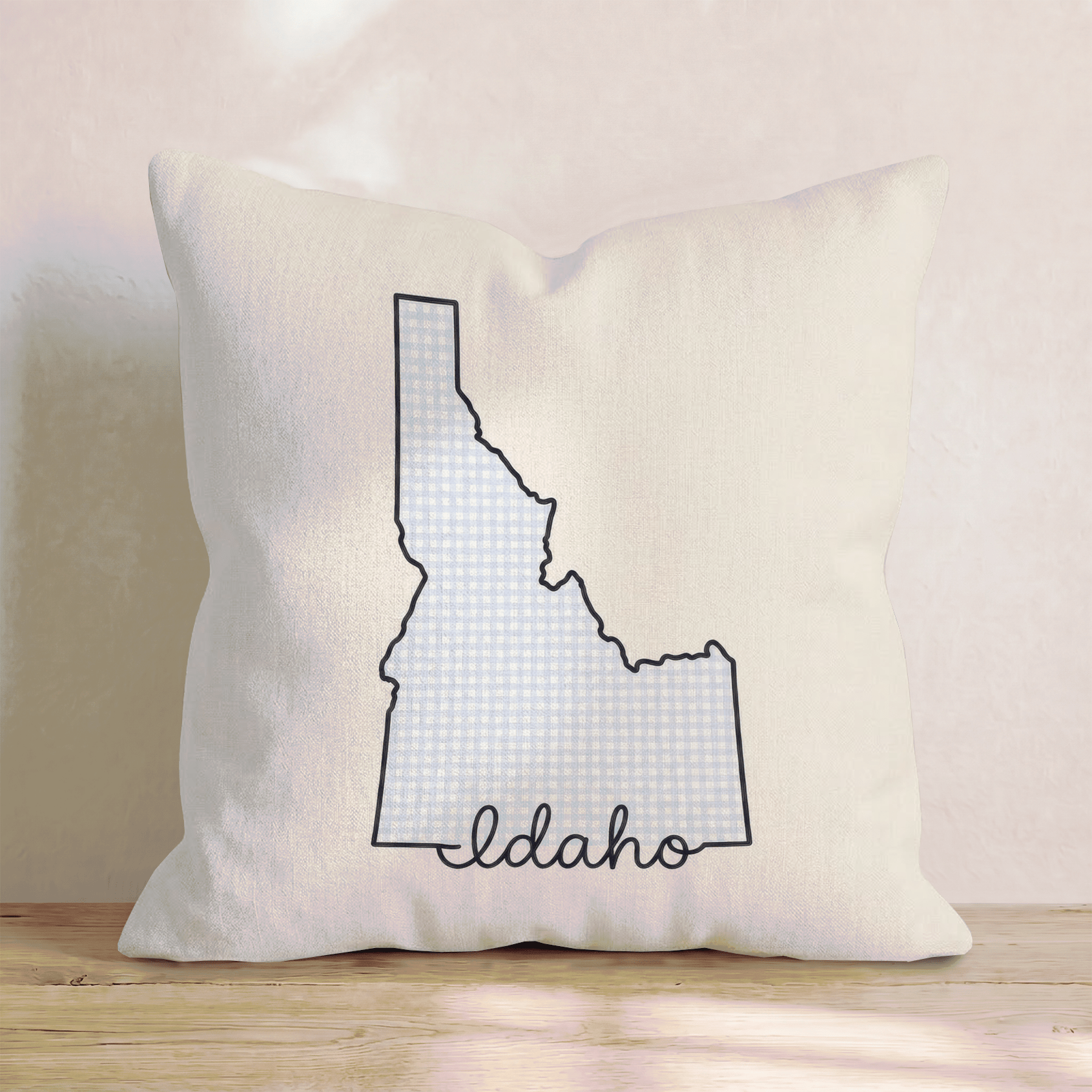 Blue Plaid Idaho Throw Pillow - Hillcroft Home