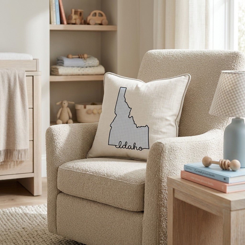 Blue Plaid Idaho Throw Pillow - Hillcroft Home
