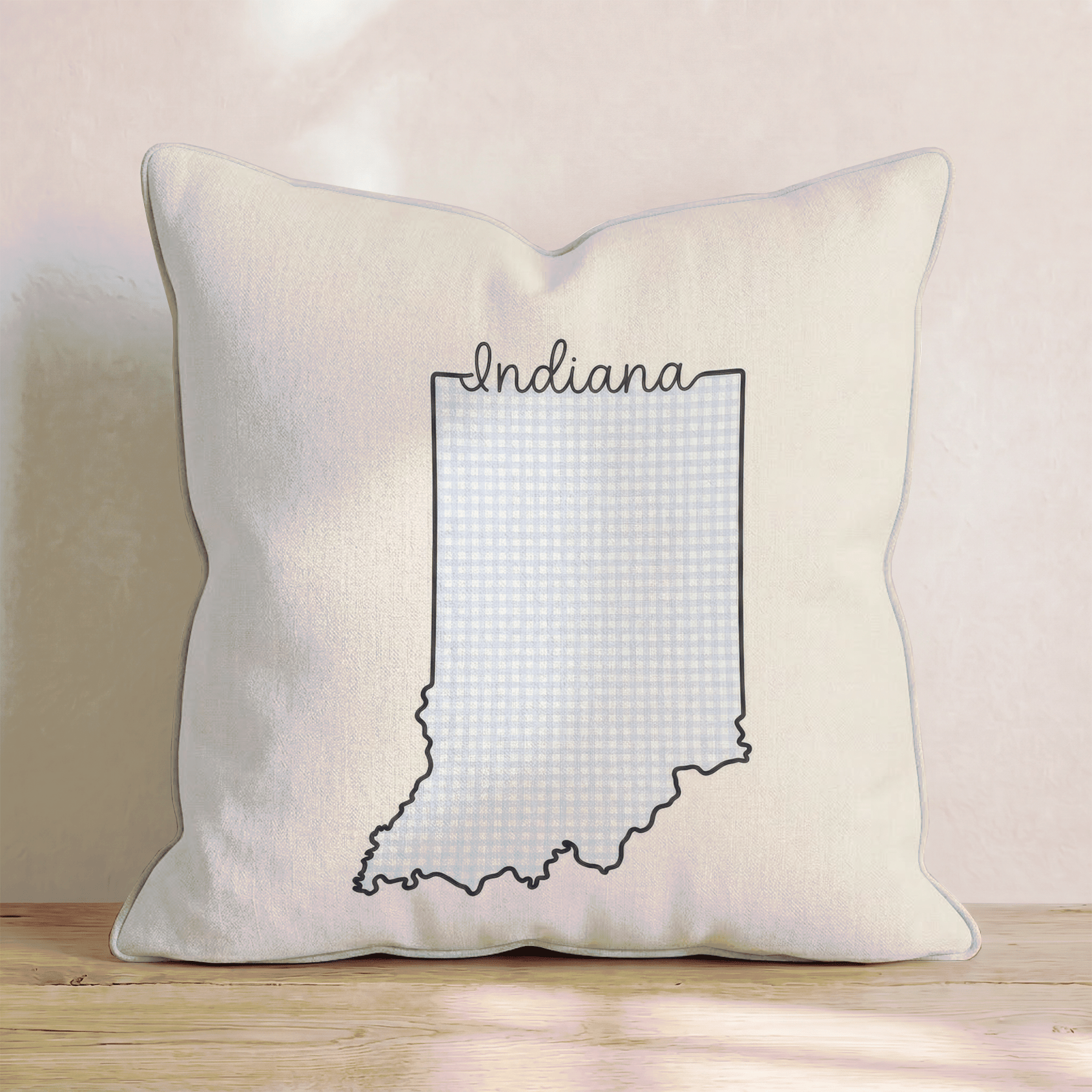 Blue Plaid Indiana Throw Pillow - Hillcroft Home