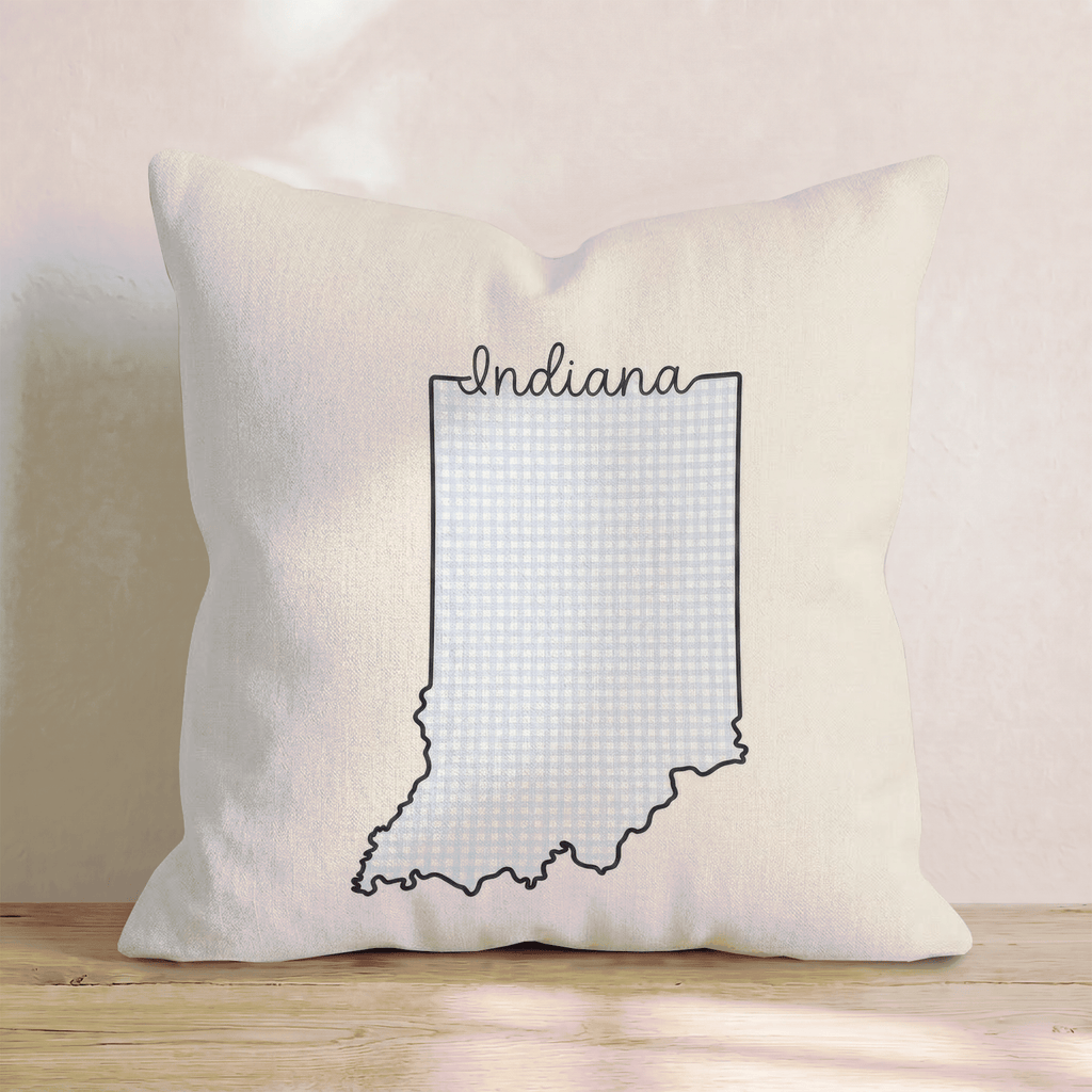 Blue Plaid Indiana Throw Pillow - Hillcroft Home