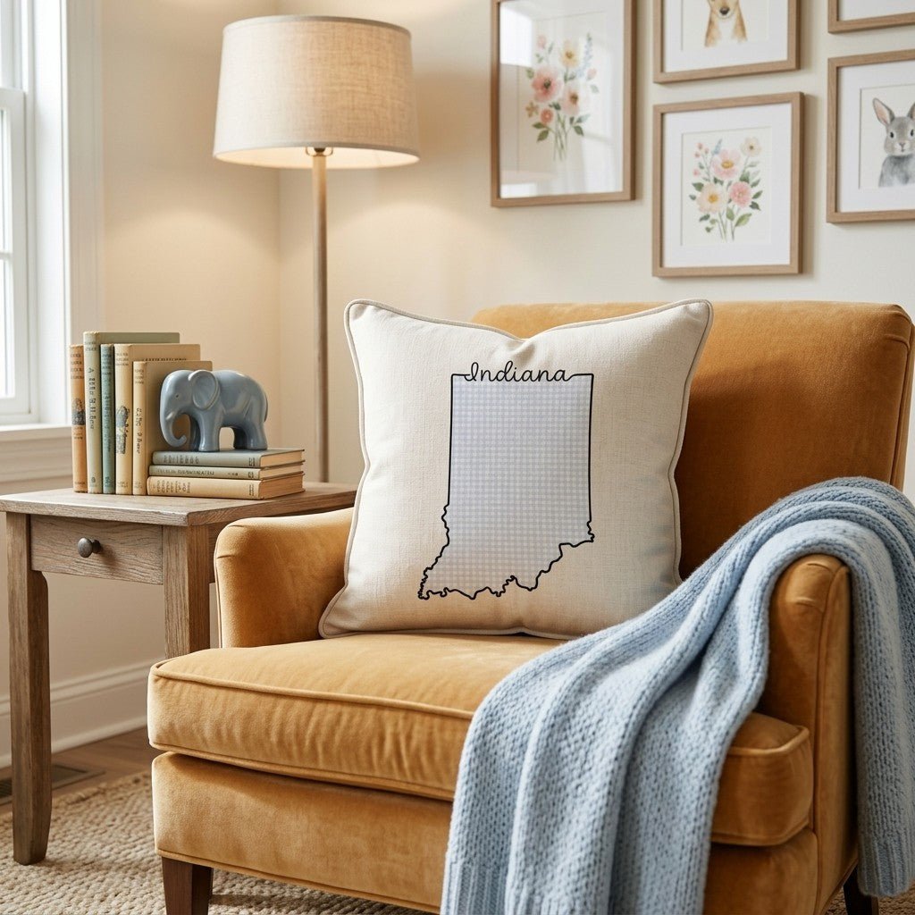Blue Plaid Indiana Throw Pillow - Hillcroft Home