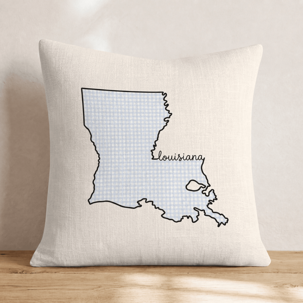Blue Plaid Lousiana Throw Pillow - Hillcroft Home