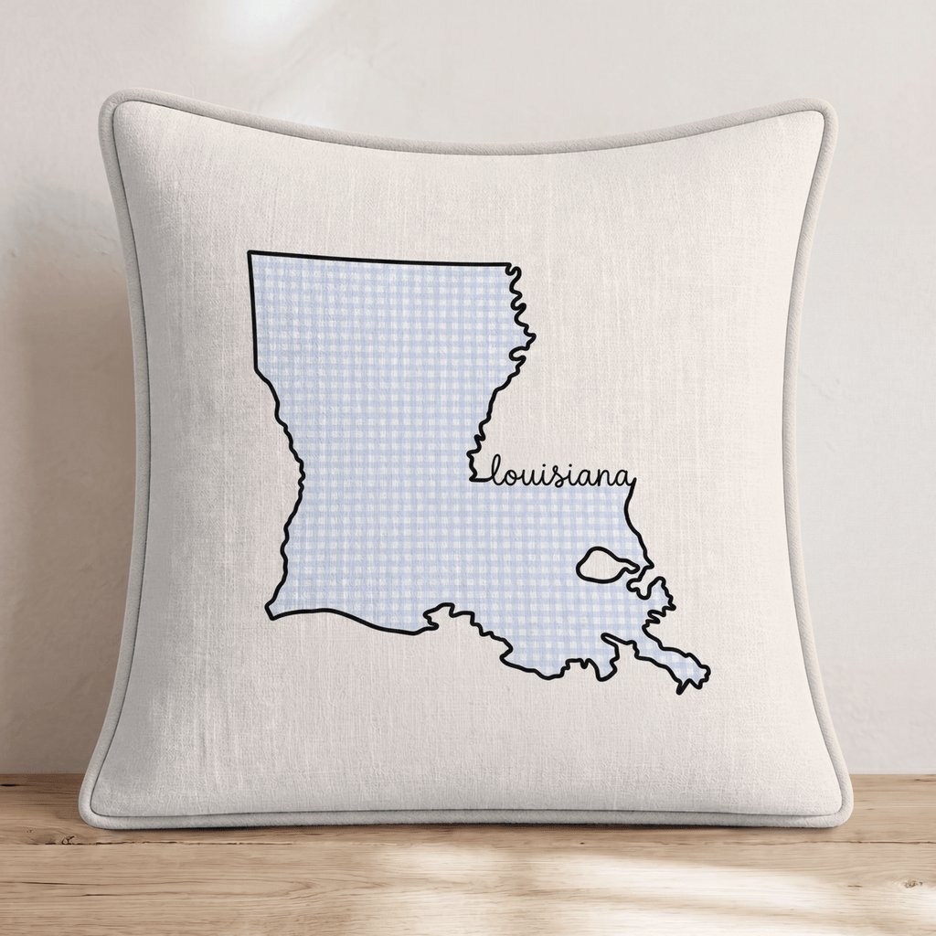 Blue Plaid Lousiana Throw Pillow - Hillcroft Home
