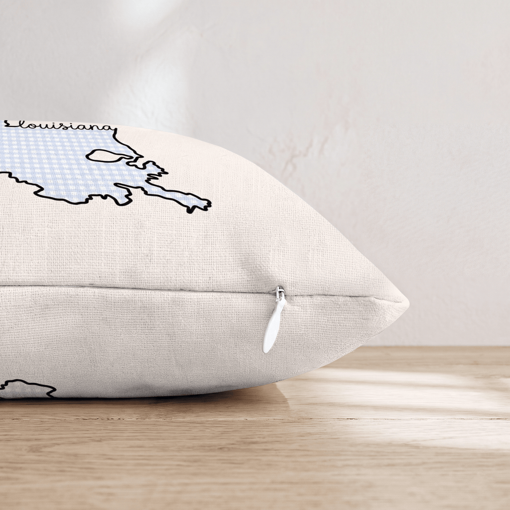 Blue Plaid Lousiana Throw Pillow - Hillcroft Home