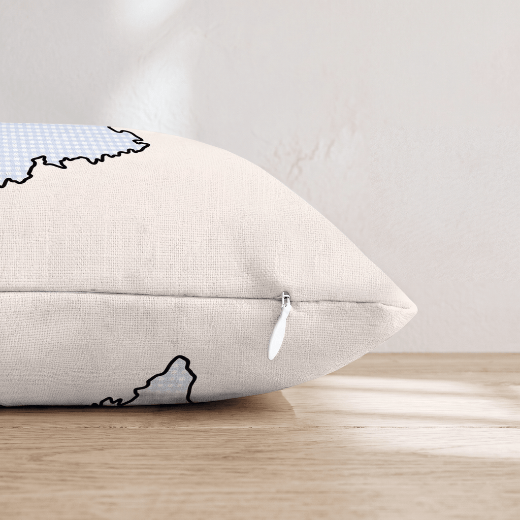 Blue Plaid Maine Throw Pillow - Hillcroft Home