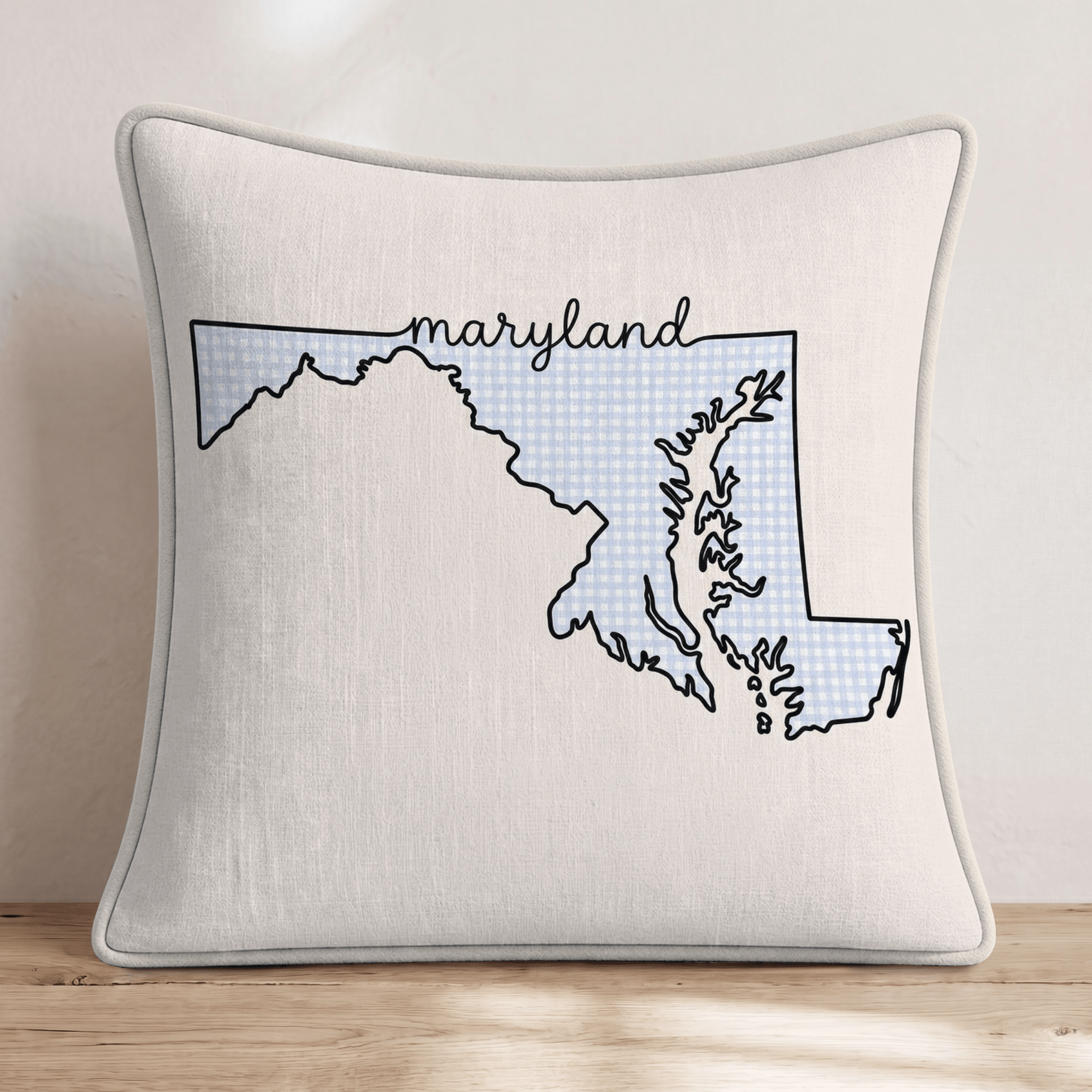 Blue Plaid Maryland Throw Pillow - Hillcroft Home